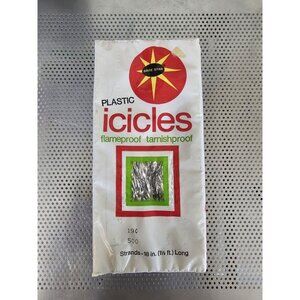 Brite Star Plastic Icicles Silver Christmas Tinsel Vintage Sealed 500 Piece 18"